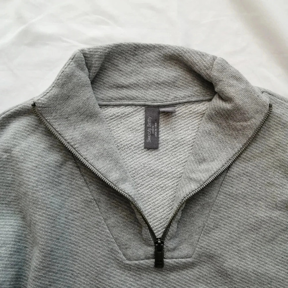 Sweaty Beatty Nestle Up Half Zip Cropped  Pullover Sweatshirt in Gray Marle XS - Picture 12 of 16